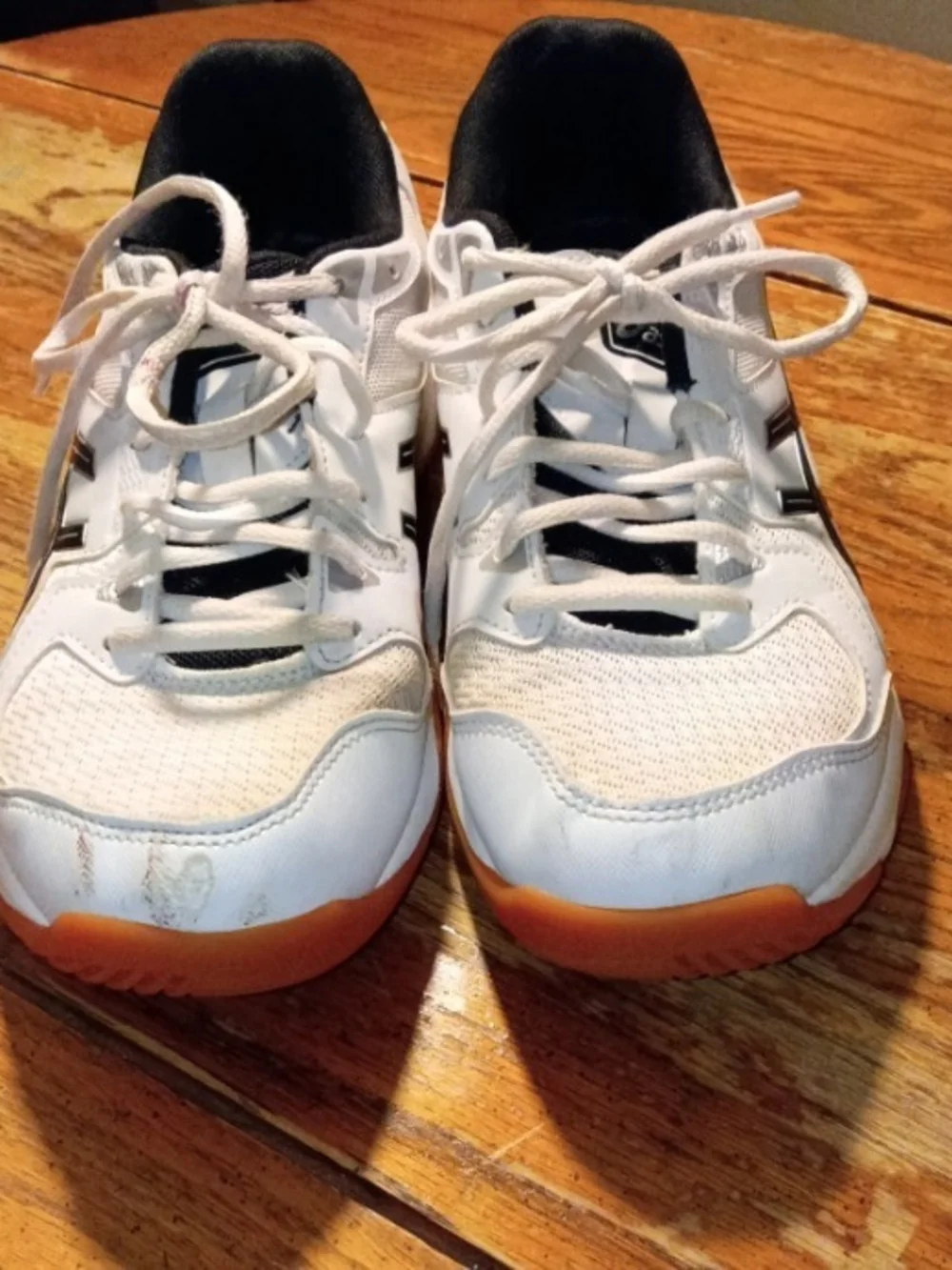 ASICS Kids White and Black Athletic Sneakers with Gum Sole